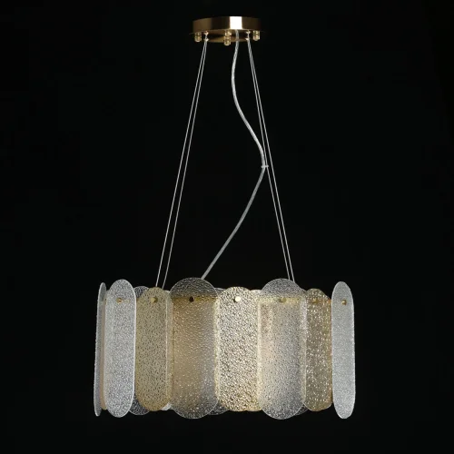 Люстра подвесная Альгеро 285012106 MW-Light бежевая прозрачная на 6 ламп, основание бронзовое в стиле современный  фото 3